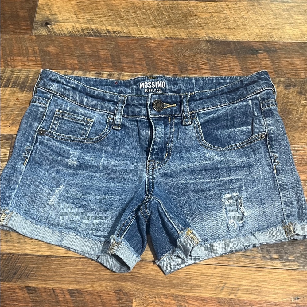 Mossimo Supply Co. Blue Denim Distressed Women's Shorts